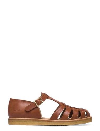 Sandals - Flat - Closed Toe - Op Platta Sandaler Brown ANGULUS