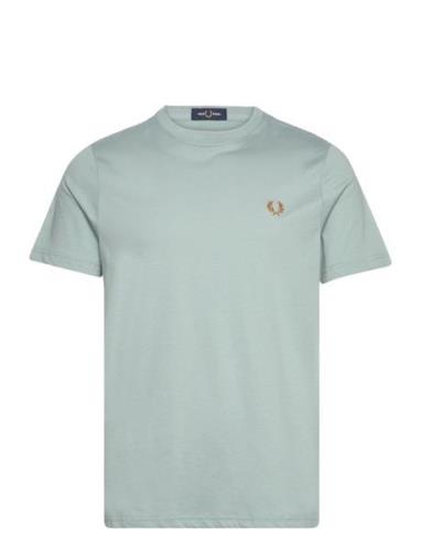 Crew Neck T-Shirt Tops T-shirts Short-sleeved Blue Fred Perry