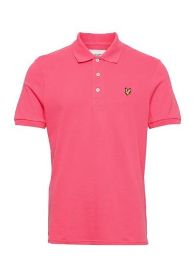 Plain Polo Shirt Tops Polos Short-sleeved Pink Lyle & Scott