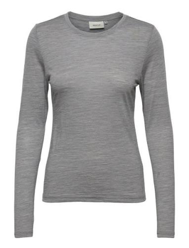 Sividagz Ls Wool Tee Noos Tops T-shirts & Tops Long-sleeved Grey Gestu...