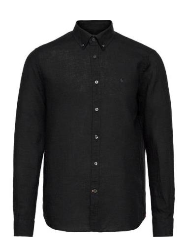 Douglas Linen Shirt-Classic Fit Designers Shirts Casual Black Morris