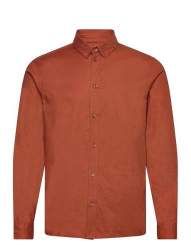 Sdval Sh Tops Shirts Casual Brown Solid