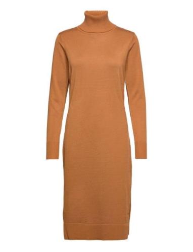 Milasz Roll Neck Long Dress Knälång Klänning Brown Saint Tropez