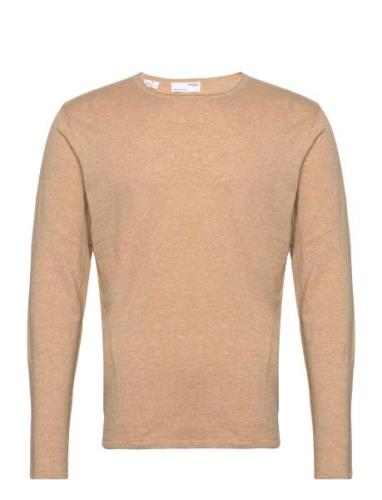 Slhrome Ls Knit Crew Neck Noos Tops Knitwear Round Necks Beige Selecte...