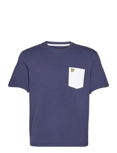 Contrast Pocket T-Shirt Tops T-shirts Short-sleeved Blue Lyle & Scott