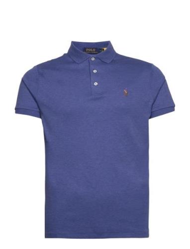 Custom Slim Fit Soft Cotton Polo Shirt Tops Polos Short-sleeved Blue P...