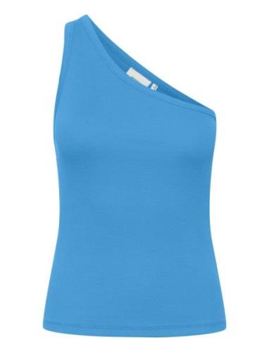 Drewgz Shoulder Tops T-shirts & Tops Sleeveless Blue Gestuz