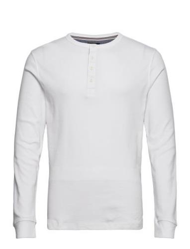 Solid Gradad W Contrast Fabric L/S Tops T-shirts Long-sleeved White Li...