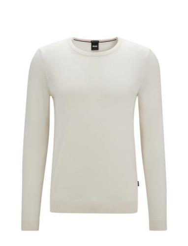 Leno-P Tops Knitwear Round Necks White BOSS