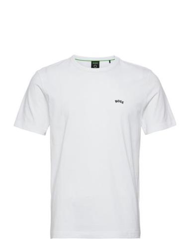 Tee Curved Sport T-shirts Short-sleeved White BOSS