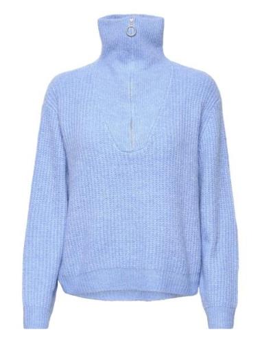Onlbaker L/S Zip Pullover Knt Noos Tops Knitwear Jumpers Blue ONLY