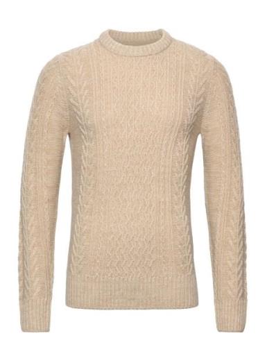 Pullover Tops Knitwear Round Necks Cream Blend