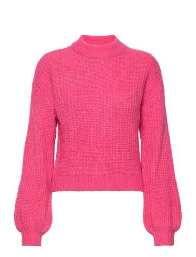 Vifelo L/S Cropped Knit Top/Su - Tops Knitwear Jumpers Pink Vila