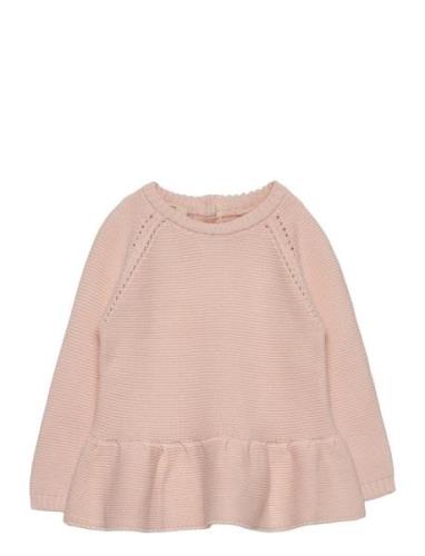 Knitted Pullover W. Frill Tops Knitwear Pullovers Pink Copenhagen Colo...