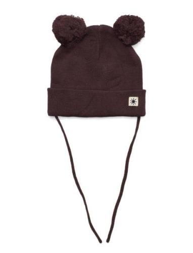 Cap Knitted Pom Pom Accessories Headwear Hats Beanie Brown Lindex