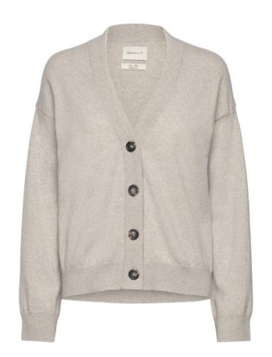 Superfine Lambswool Cardigan Tops Knitwear Cardigans Grey GANT