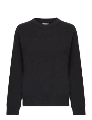 Superfine Lambswool C-Neck Tops Knitwear Jumpers Black GANT