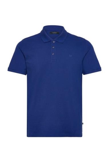 Mapoleo Melange Tops Polos Short-sleeved Blue Matinique