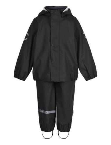 Pu Rain W. Susp. Recycled Outerwear Rainwear Rainwear Sets Black Mikk-...