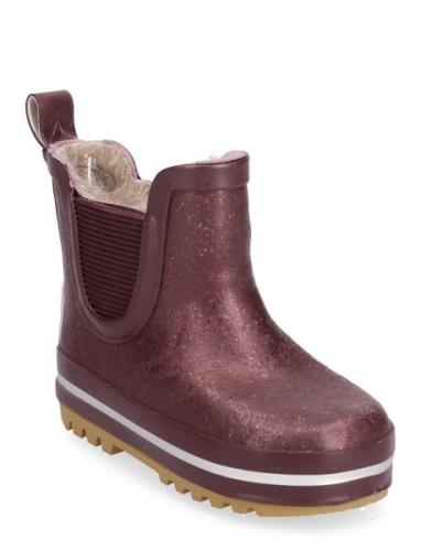 Short Winter Wellies - Glitter Vinterstövlar Pull On Brown Mikk-line