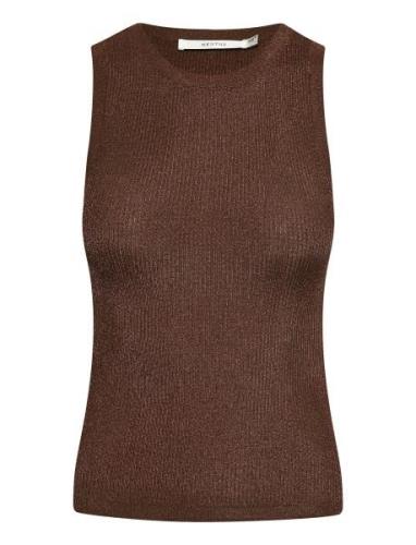 Silvigz Top Tops T-shirts & Tops Sleeveless Brown Gestuz