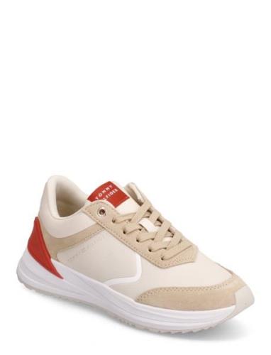 Runner With Heel Detail Låga Sneakers Multi/patterned Tommy Hilfiger