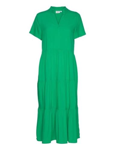 Edasz Ss Maxi Dress Knälång Klänning Green Saint Tropez