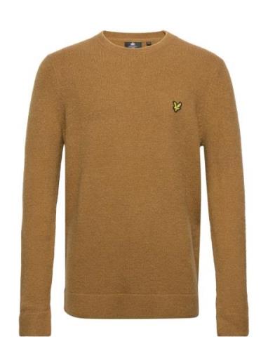 Brushed Crew Neck Tops T-shirts Long-sleeved Yellow Lyle & Scott