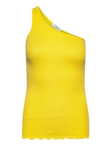 Organic Top Tops T-shirts & Tops Sleeveless Yellow Rosemunde