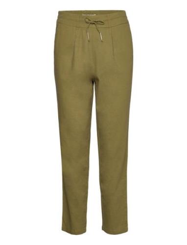 Onlcaro-Poptrash Easy Linen Bl Pnt Bottoms Trousers Straight Leg Khaki...