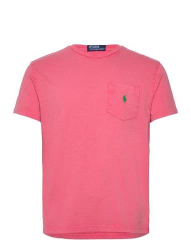 Polo Ralph Lauren Classic Fit Cotton-Linen Pocket T-Shirt Rosa