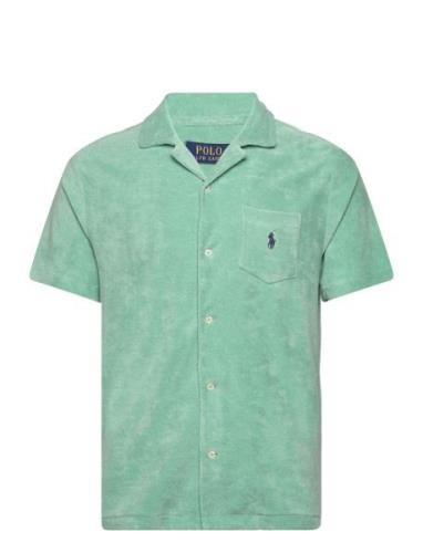 Terry Camp Shirt Tops Shirts Short-sleeved Green Polo Ralph Lauren