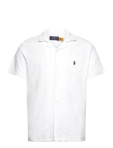 Terry Camp Shirt Tops Shirts Short-sleeved White Polo Ralph Lauren