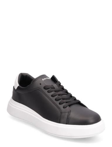 Low Top Lace Up Lth Låga Sneakers Black Calvin Klein