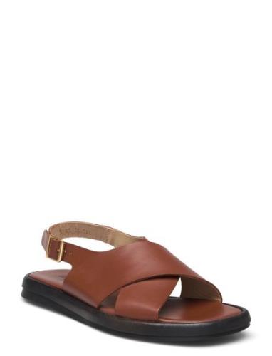 Sandals - Flat Platta Sandaler Brown ANGULUS