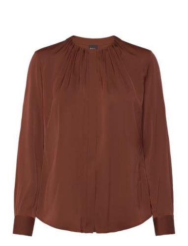 Banorah Tops Blouses Long-sleeved Brown BOSS