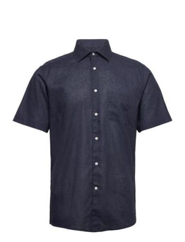 Bs Gandia Casual Modern Fit Shirt Tops Shirts Short-sleeved Navy Bruun...