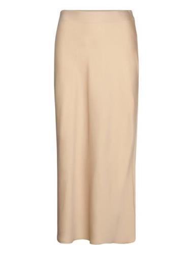 Viellette Hw Long Skirt - Noos Lång Kjol Beige Vila