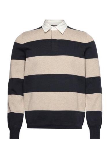 George Knitted Rugger Tops Polos Long-sleeved Multi/patterned Morris
