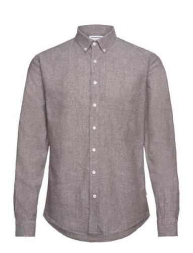 Linen/Cotton Shirt L/S Tops Shirts Casual Grey Lindbergh