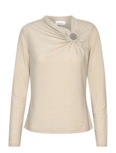 Karlakb Top Tops T-shirts & Tops Long-sleeved Beige Karen By Simonsen