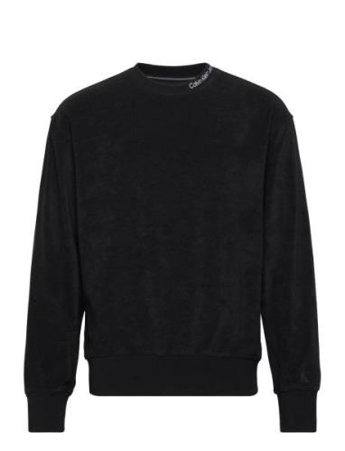 Embro Neck Towelling Crewneck Tops Sweat-shirts & Hoodies Sweat-shirts...