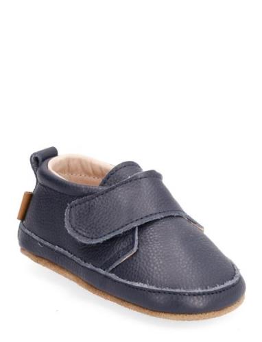 Luxury Leather Slippers Slippers Inneskor Navy Melton