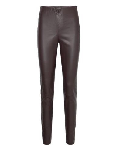 Veganibbchrista Leggins Bottoms Trousers Leather Leggings-Byxor Brown ...