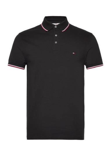 1985 Rwb Tipped Slim Polo Tops Polos Short-sleeved Black Tommy Hilfige...