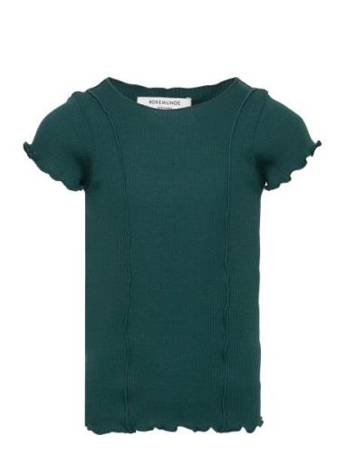 Cotton T-Shirt Tops T-shirts Short-sleeved Green Rosemunde Kids