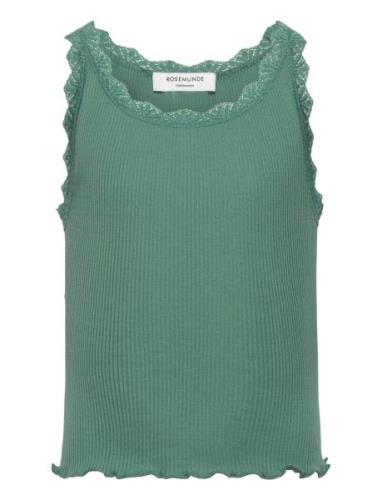 Rkbeatha Sl Top W/ Lace Tops T-shirts Sleeveless Green Rosemunde Kids