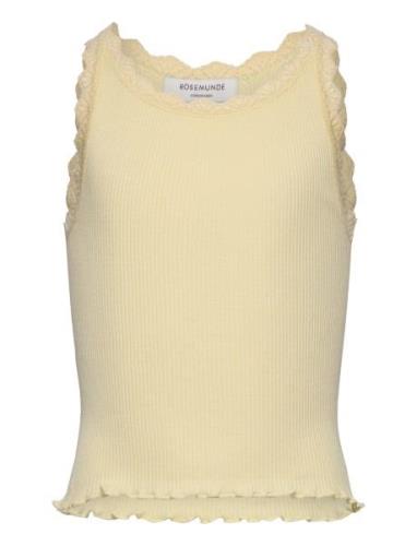 Rkbeatha Sl Top W/ Lace Tops T-shirts Sleeveless Yellow Rosemunde Kids