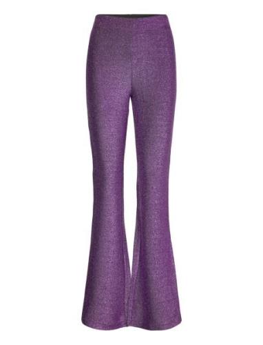 Onlrich Glitter Flared Pant Cs Jrs Bottoms Trousers Flared Purple ONLY