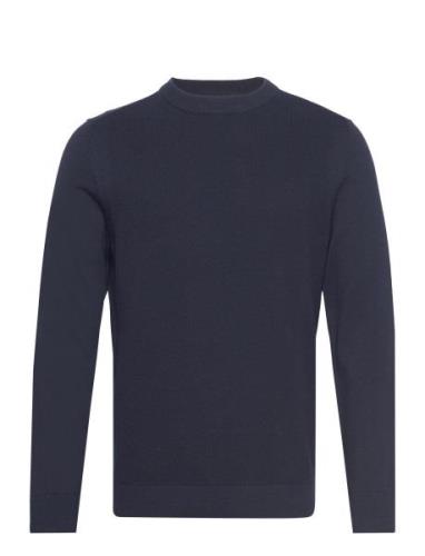 Structured Crewneck Knit Tops Knitwear Round Necks Navy Tom Tailor